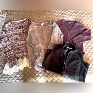 Bundle of 4 Shirts Tops Sweater Vest, Croft & Barrow, Rewind, Market & Spruce